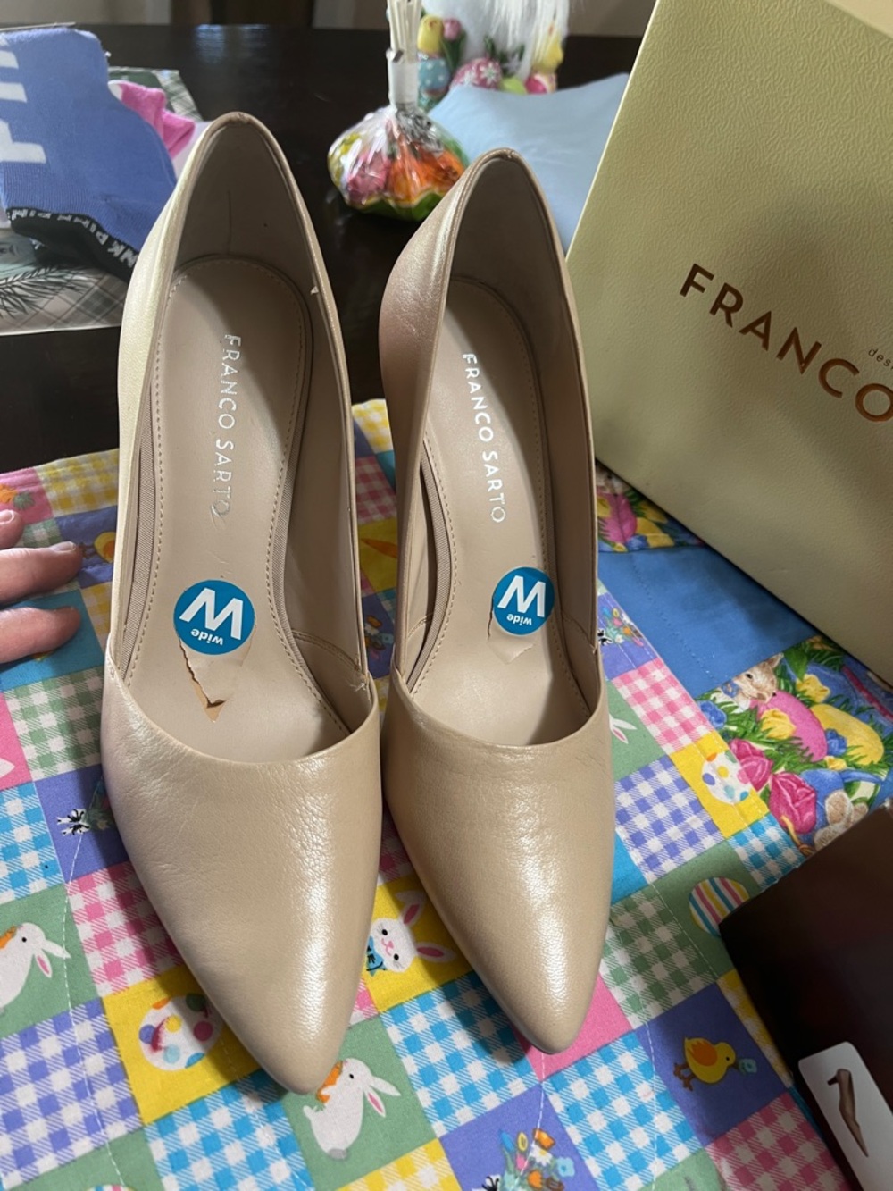 NEW Franco Sarto Women's Beige Pointed-Toe Pumps SIZE 9W